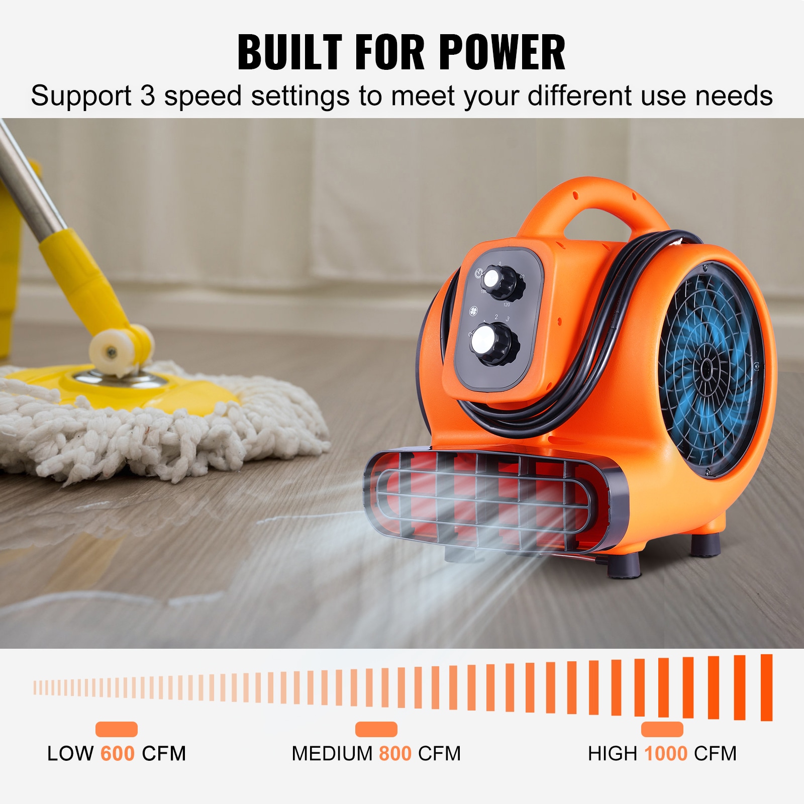 Floor Blower Portable Air Mover For Carpet Drying And Cooling_voghion.com